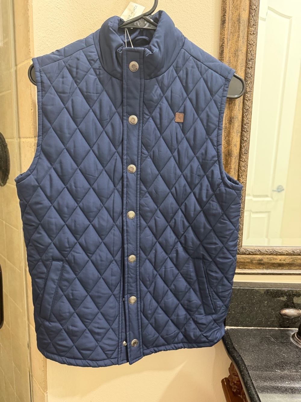 Quilted Men's Vest - Navy Blue